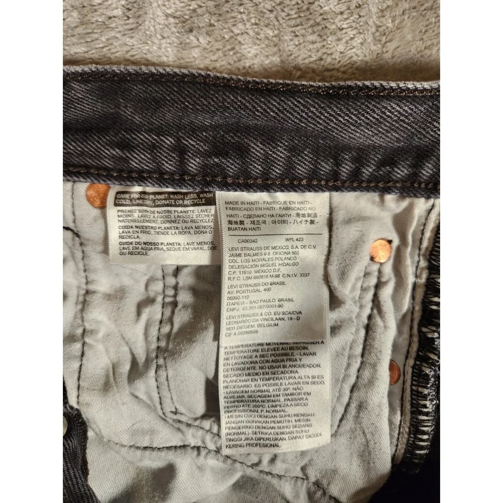 Levi's 501 Jeans Men's‎ 30X29 (Tag 32X30) Black Straight Baggie Button Fly